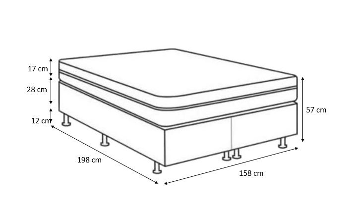 Base Box Queen - Tecido Sintético Marrom com Colchão Extra Firme D28 - Suporta 80Kg - 4