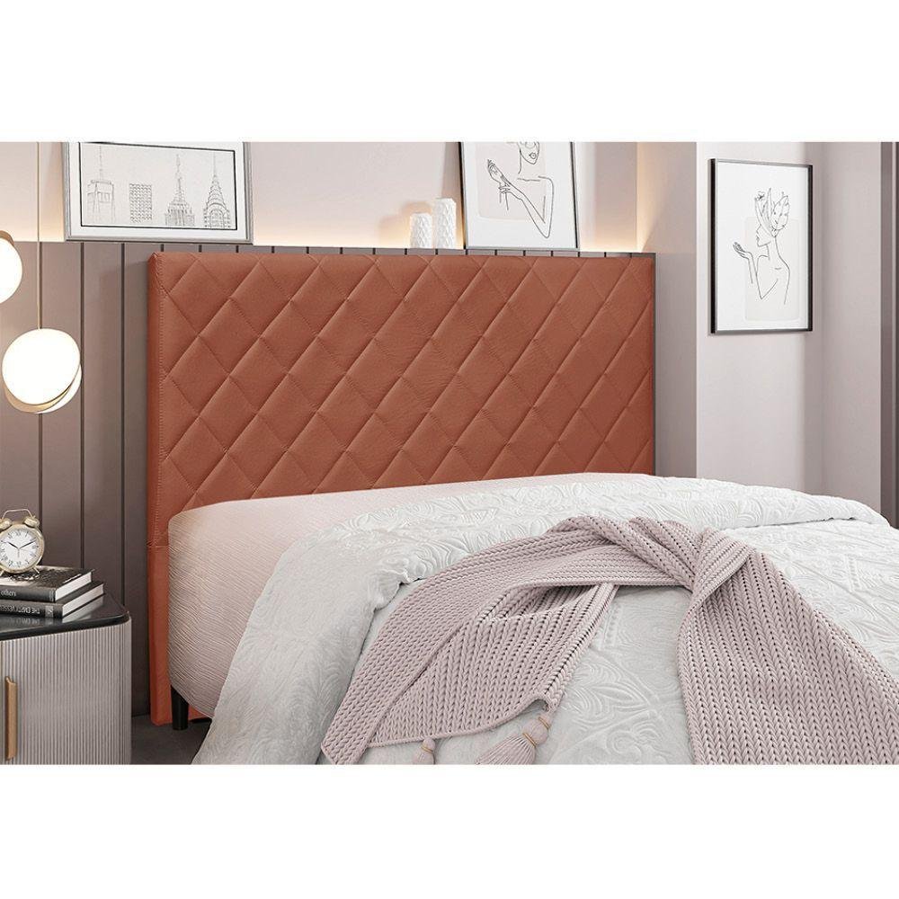 Cabeceira Cama Box Queen 160 Cm Dubai Veludo Cobre S04 - D'rossi - 2