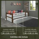 Ver imagem 3 de Bicama Solteiro Woodstore Madeira Maciça Reforçada com Cama Auxiliar
