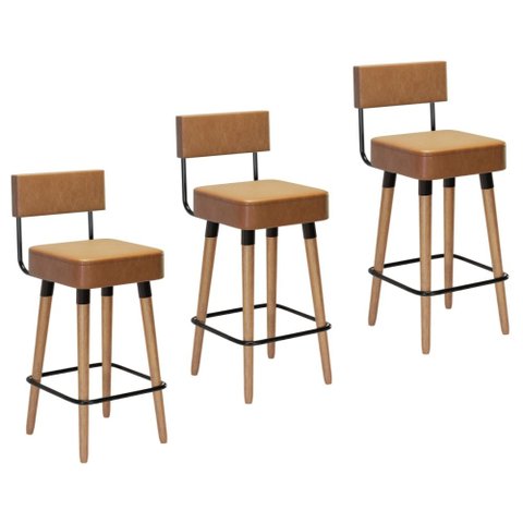 Kit com 3 Banqueta Barcelona - Couríssimo Amarula