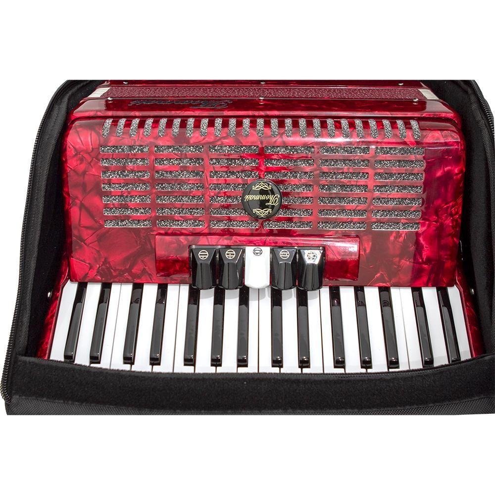 Acordeon 48 Baixos 34 Teclas Ta 4805 Vermelho Thommasi [f097] - 2