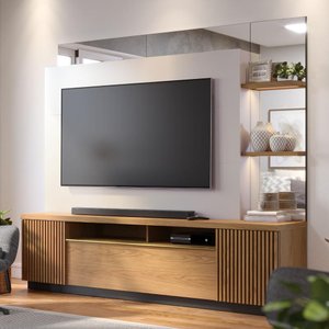 Rack com Painel Niterói para TV de até 70 - Freijó/Off Whit