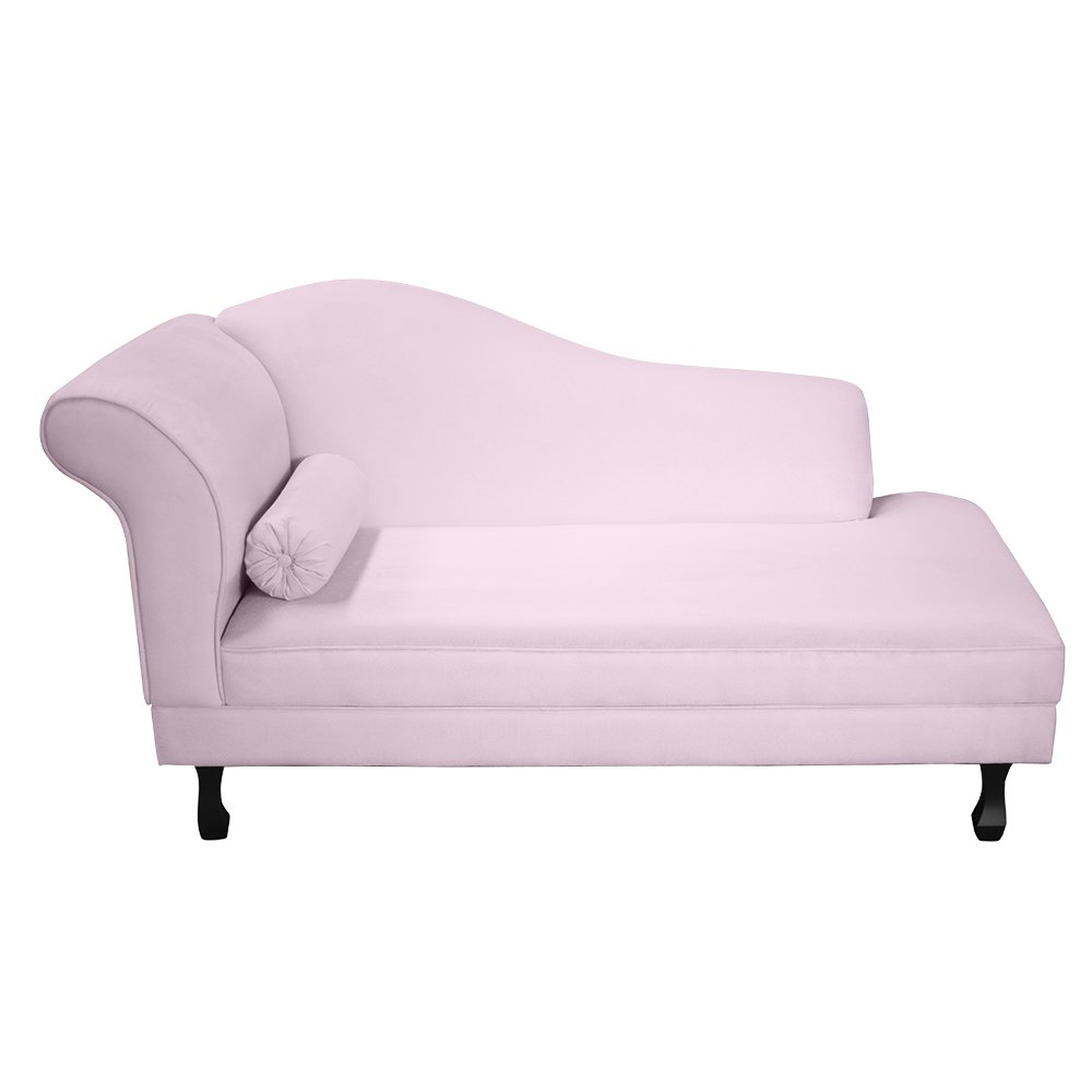 RECAMIER DIVÃ CANCUN LISO 140CM LADO ESQUERDO SUEDE ROSA BEBÊ - 2