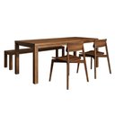 Ver imagem 1 de Mesa de Jantar 1 Banco 2 Cadeiras Nature Madeira Macica Taeda Rustico Escuro Festra