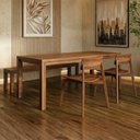 Ver imagem 2 de Mesa de Jantar 1 Banco 2 Cadeiras Nature Madeira Macica Taeda Rustico Escuro Festra