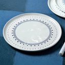 Ver imagem 2 de Prato Raso de Cerâmica Porto Brasil 27,5cm Stoneware Branco e Azul Bio Astral Louça Artesanal