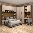 Ver imagem 1 de Guarda Roupa Modulado Casal Queen 1,58 M Canto com Escrivaninha Paris Luciane M08:cinammon