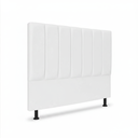 Ver imagem 2 de Kit Cabeceira e Calçadeira Baú Carla Casal 140 Cm - Corino Corino Branco