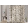 Cortina Munique Sala 3,00x2,50 Varão Simples Tecido Floral - Marrom - 1
