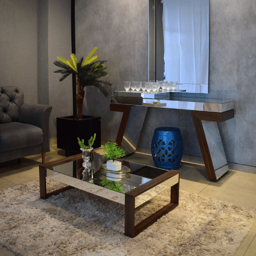 Mesa de Centro Espelhada Fênix MD Demoglass C100 X A30 X L60 - 5