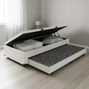 Ver imagem 3 de Cama Box Baú com Colchão de Espuma D45 Double Face Territory Hellen + Auxiliar Solteiro 88cm