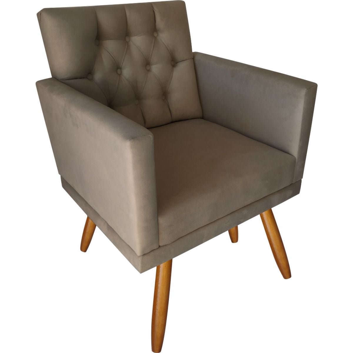 Kit 6 Poltronas Decorativas Lara Capitonê E 2 Pufs Capuccino - 3