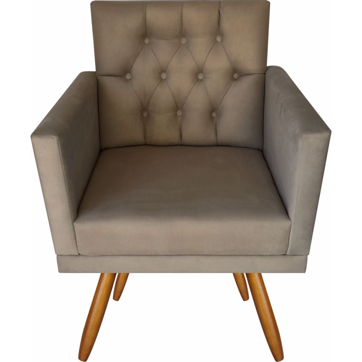 Kit 6 Poltronas Decorativas Lara Capitonê E 2 Pufs Capuccino - 2