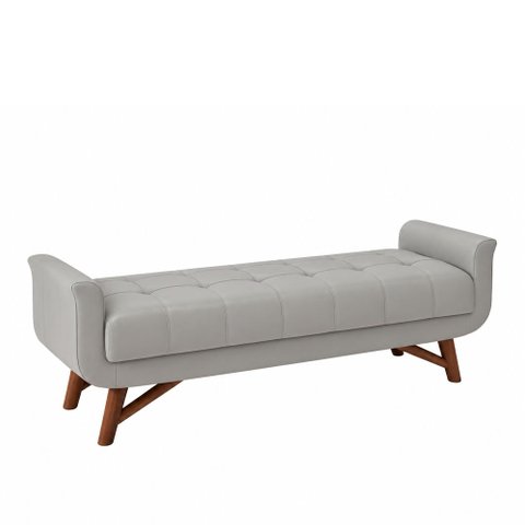 Puff Recamier 195cm Andros Courino Cinza - Sallar Home