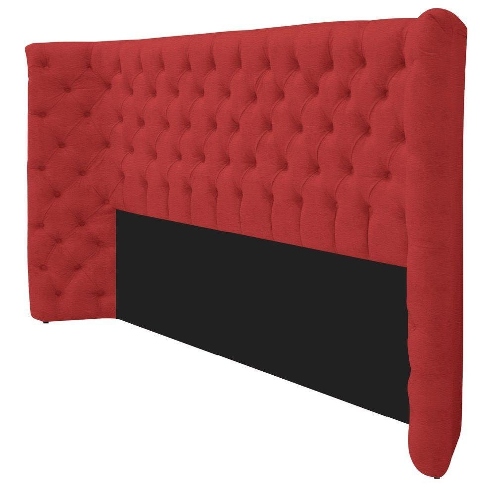 Kit Cabeceira e Calçadeira Baú Queen Everest P02 160cm Corano - Doce Sonho Móveis Vermelho - 8