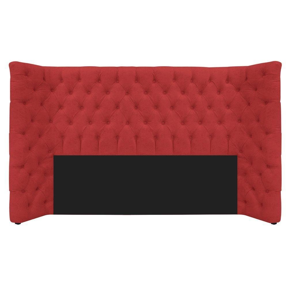 Kit Cabeceira e Calçadeira Baú Queen Everest P02 160cm Corano - Doce Sonho Móveis Vermelho - 6