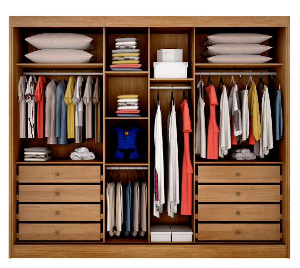 Guarda Roupa Casal 3 Portas com Espelho 8 Gavetas Sollo - Móveis Novo Horizonte - Cumaru - 3