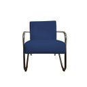 Ver imagem 2 de Poltrona Decorativa Bela Suede Azul Marinho Braço Cromado Mz Decor
