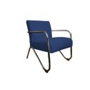 Ver imagem 1 de Poltrona Decorativa Bela Suede Azul Marinho Braço Cromado Mz Decor