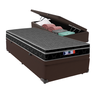 Cama + Box Baú Solteiro Marrom Colchão Resistente 18cm D33 Comfort Prime 78x188 - 1