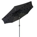 Ver imagem 1 de Ombrelone Base Central Articulado Redondo 2,7m Cinza Alumínio C/ Led Piscina Importway Iwobcal-270cz