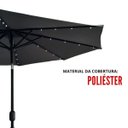 Ver imagem 5 de Ombrelone Base Central Articulado Redondo 2,7m Cinza Alumínio C/ Led Piscina Importway Iwobcal-270cz