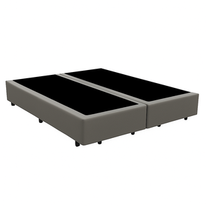 Cama Box Casal Bipartida 138x188cm Cinza – Base Reforçada