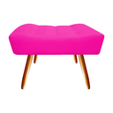 Ver imagem 5 de Kit Namoradeira + 2 Poltronas Decorativa Isis + 1 Puff Retangular Couro Rosa Pink Pés Madeira Mz Dec