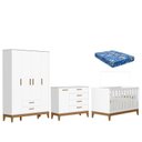 Ver imagem 1 de Quarto de Bebê Flip com Cômoda Sapateira Branco Acetinado com Colchão Ortobom - Reller