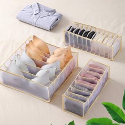Colmeia Organizadora Gaveta Tela Nylon Respirável 32x32x12cm:bege - 3