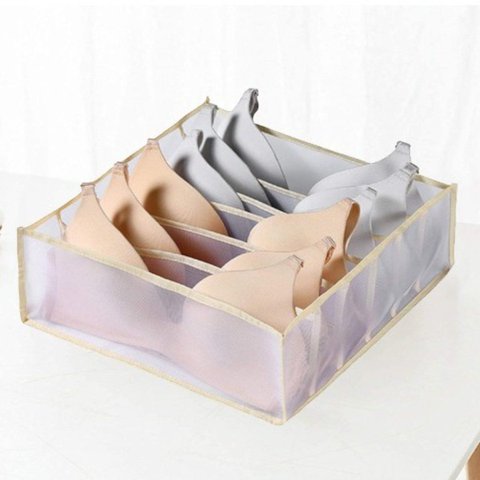 Colmeia Organizadora Gaveta Tela Nylon Respirável 32x32x12cm:bege