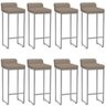 Kit 08 Banqueta Alta Mia Com Encosto Cozinha Bistrô Bar Balcão Ferro Cinza Sintético Bege - Amey Dec - 1