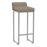 Kit 08 Banqueta Alta Mia Com Encosto Cozinha Bistrô Bar Balcão Ferro Cinza Sintético Bege - Amey Dec - 3