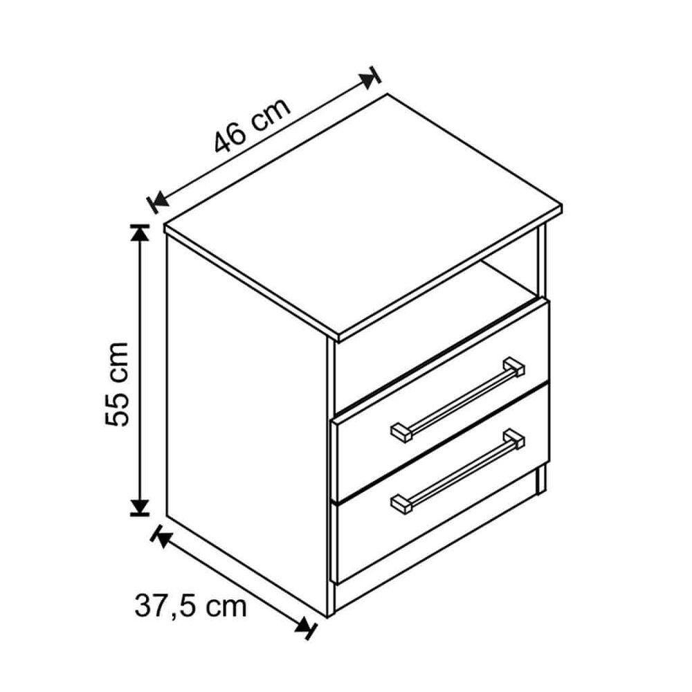Mesa de Cabeceira 2 Portas 100% Mdf Branco - 2
