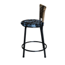 Ver imagem 5 de Jogo 4 Banqueta Baixa Para Cozinha Ratan Cappuccino Preta Estofado Floral Floral