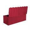 Kit Painel Cabeceira Estofada e Calçadeira Baú Recamier Dallas 100cm Solteiro Suede Vermelho - - 3