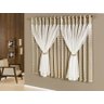 Cortina Janela Supreme 2,00x1,70 Blackout Listrado Voal - Creme - 1