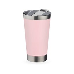 Copo Térmico de Aço Inox com Tampa Abridor 500ml - Brava Rosa - 1