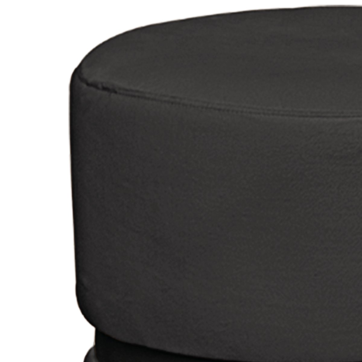 Puff Decorativo Theo Base Preta Aço Suede Cinza - 3