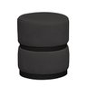 Puff Decorativo Theo Base Preta Aço Suede Cinza - 2