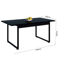 Mesa de Jantar para 6 Lugares 160x80 para Cozinha Sala de Jantar e Restaurante com Pés de Ferro e Ta - 3