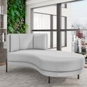 Ver imagem 2 de Sofá Chaise Longue Sala de Estar Living Lucca Direito D02 Bouclê Cinza B-56 - Lyam Decor