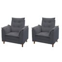 Ver imagem 1 de Kit 02 Poltronas Isa Escritório Consultório Recepção Suede Cinza - Mabe Magazine