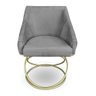 Poltrona Luxo Alana Suede Grafite Base de Ferro Dourado - Pallazio - 3