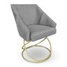 Poltrona Luxo Alana Suede Grafite Base de Ferro Dourado - Pallazio - 1