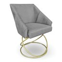 Ver imagem 1 de Poltrona Luxo Alana Suede Grafite Base de Ferro Dourado - Pallazio