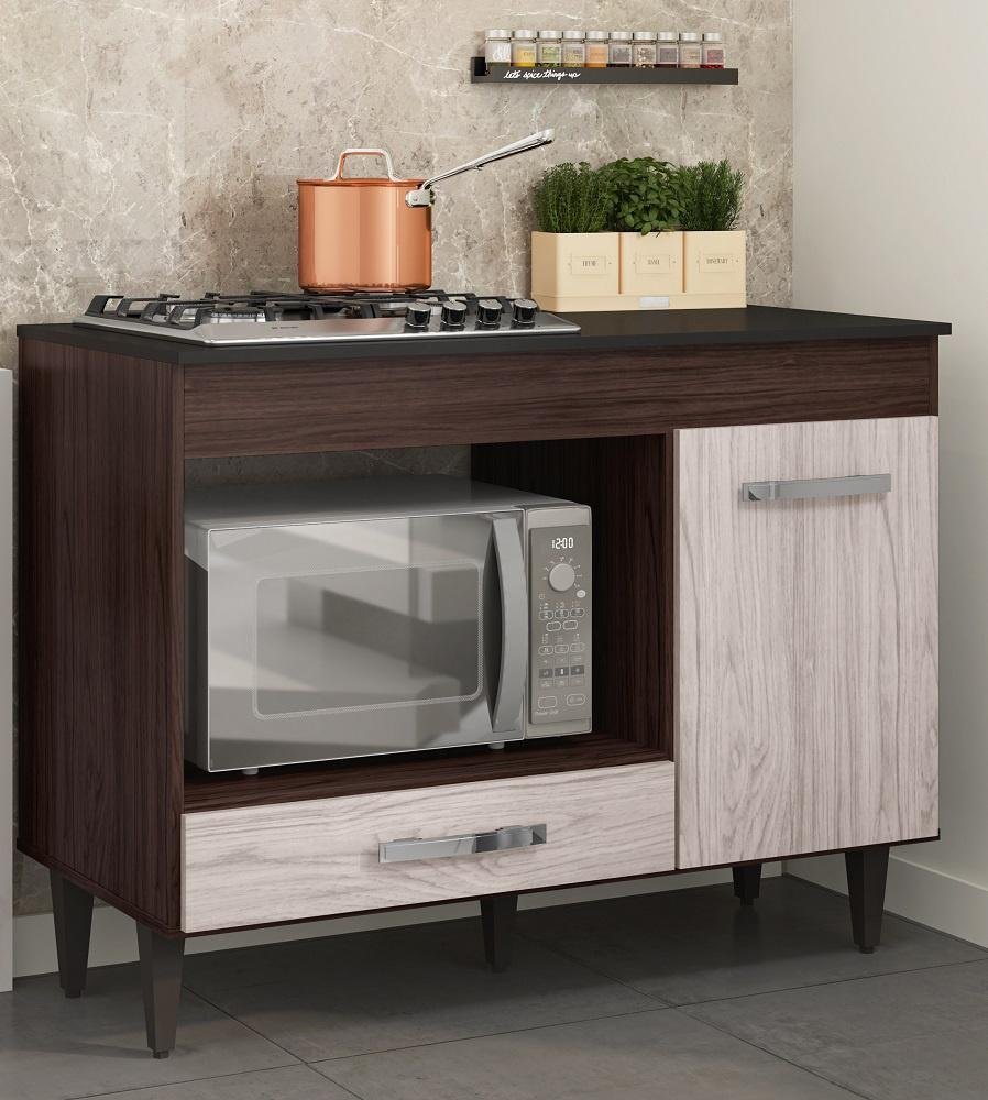 Balcão Armário para Forno e Cooktop Carla Castanho Avelã Ajl ...