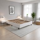 Ver imagem 1 de Base de Cama Box na Caixa Cama Casal 137x187 Desmontável Tecido Premium 100% Madeira - Cinza Escuro
