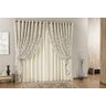 Cortina Sala Royalle 3,00x2,00 Varão Simples Renda Floral - Creme - 1