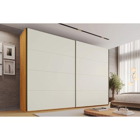 Guarda Roupa Casal 2 Portas 4GAVS Samara Peroba/Offwh Europa
